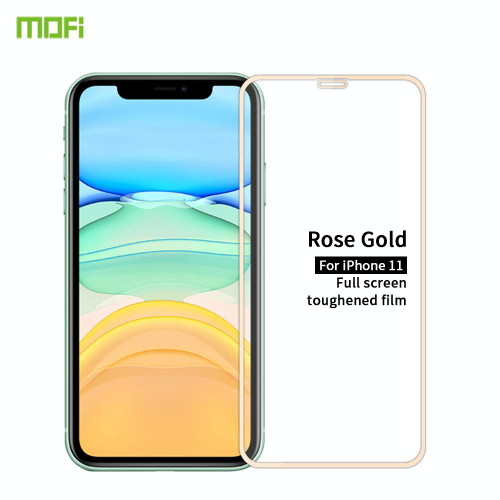 For iPhone 11 / XR MOFI 9H 2.5D Full Screen Tempered Glass Film(Rose gold)