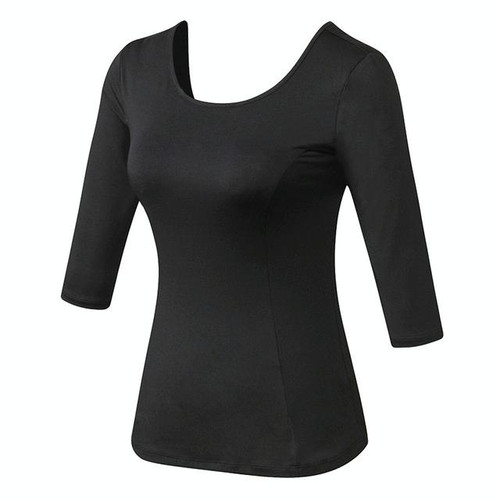 Back Cross Medium-length Sleeve Yoga Sportswear For Ladies (Color:Black Size:S) Back Cross Medium-length Sleeve Yoga Sportswear For Ladies (Color:Black Size:S)