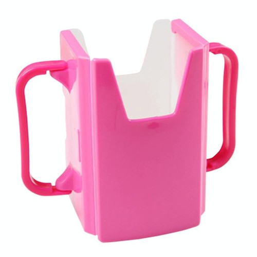 10 PCS Handle Boxed Anti-sprinkling Drink Holder Retractable Baby Learning Cup(Pink)