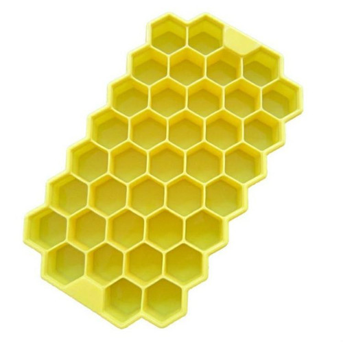 2 PCS 37 Grids Ice Cubes Honeycomb Ice Cream Maker Form DIY Mould Popsicle Molds Yogurt Ice Box Fridge Treats Freezer(Yellow)