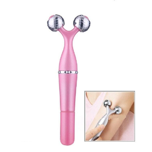 3 In 1 Portable Electric Eye Massager Double Chin Face Lift Body Neck Massage Roller 3D Facial Massage Machine(Pink)