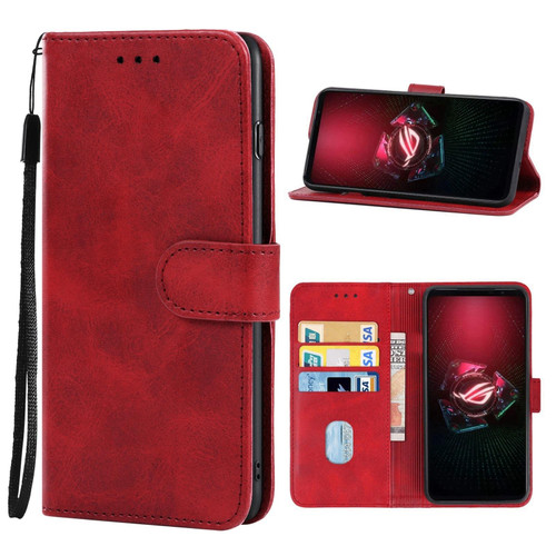 Leather Phone Case For Asus ROG Phone 5 Pro(Red)