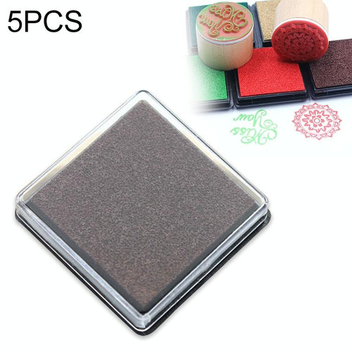 5 PCS Creative Color Ink Pad Small Ink Pad, Size:4x4cm(Coffee)