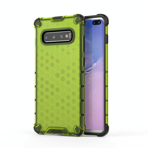 Honeycomb Shockproof PC + TPU Case for Galaxy S10+ (Green)