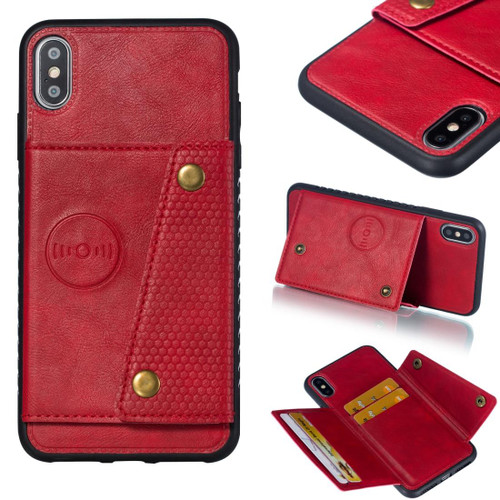 For iPhone XS Max Leather Protective Case(Red)