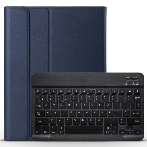 A11 Bluetooth 3.0 Ultra-thin ABS Detachable Bluetooth Keyboard Leather Tablet Case for iPad Pro 11 inch 2018, with Holder (Dark Blue)
