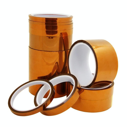 High Temperature Heat Resistant Tape Thermal Insulation Tape Polyimide Adhesive Insulating Adhesive 3D Printing Board Protection Tape(12mm)