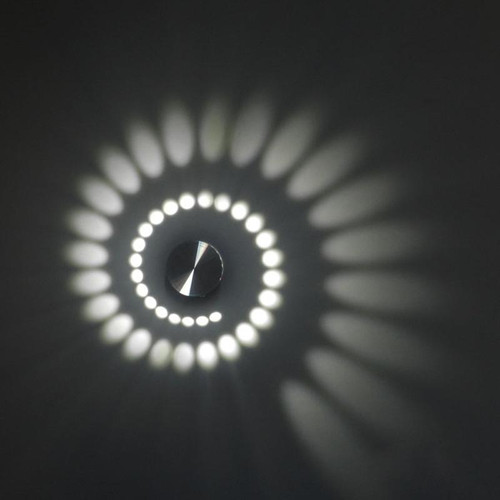 3W Modern Interior Creative Spiral Round Wall Lamp for Club, KTV, Corridor, Aisle, Background Wall Decoration Lamp Recessed In(White Light)