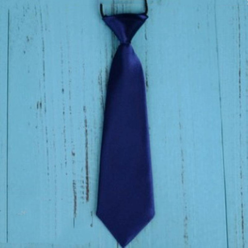 10 PCS Solid Color Casual Rubber Band Lazy Tie for Children(Light Navy)