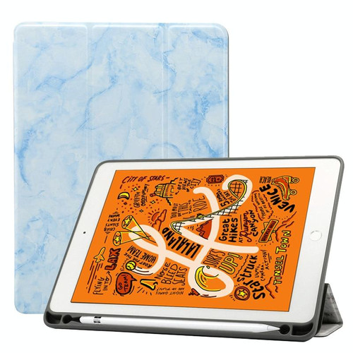 Marble Texture Pattern Horizontal Flip Leather Case for iPad Air 2019 10.5 inch, with Three-folding Holder & Pen Slot & Sleep / Wake-up Function (Blue)