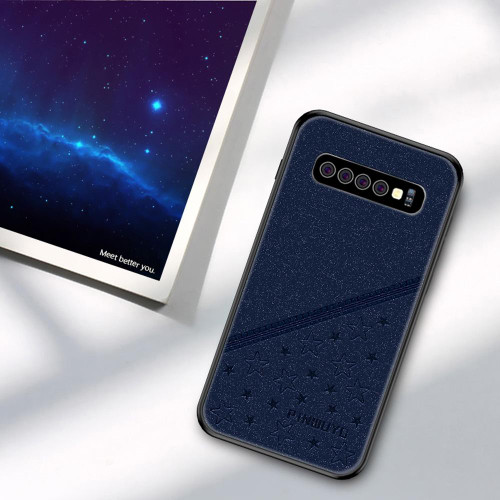 PINWUYO Full Coverage Waterproof Shockproof PC+TPU+PU Case for Galaxy S10+ (Blue)