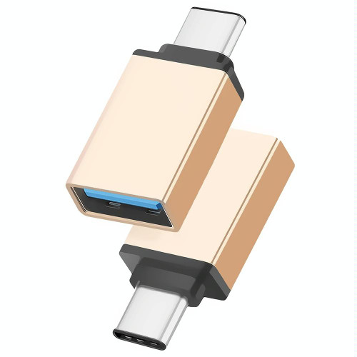 Aluminum Alloy USB-C / Type-C 3.1 Male to USB 3.0 Female Data / Charger Adapter(Gold)