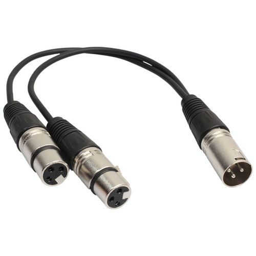 30cm 3 Pin XLR CANNON 1 Male to 2 Female Audio Connector Adapter Cable for Microphone / Audio Equipment