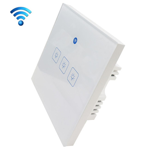 WS-UK-03 EWeLink APP & Touch Control 2A 3 Gangs Tempered Glass Panel Smart Wall Switch, AC 90V-250V, UK Plug WS-UK-03 EWeLink APP & Touch Control 2A 3 Gangs Tempered Glass Panel Smart Wall Switch, AC 90V-250V, UK Plug