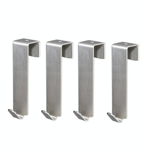 4 PCS  Stainless Steel Door Hook Cabinet Bedroom Door Hook, Style: Short Stainless Steel Color