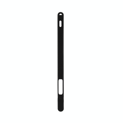 Two-hole Solid Color Silicone Stylus Protective Case For Apple Pencil 2(Black)