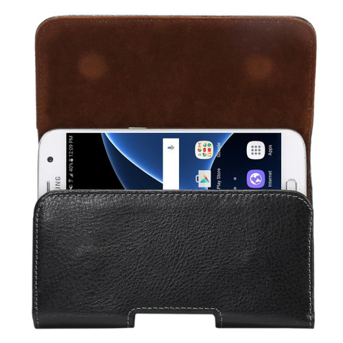 5.2 inch Litchi Texture Vertical Flip Thwartwise Genuine Leather Case / Waist Bag with Rotatable Back Splint for iPhone X  & Galaxy S7 & S6 Edge & S6 & S5, Sony Xperia Z5 & Z4 & Z3, Huawei P9 & P8, etc