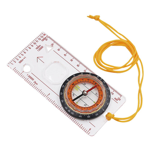 2 in 1 Compass with Map Measuring Ruler Lanyard Emergency Survival Tool(Transparent) 2 in 1 Compass with Map Measuring Ruler Lanyard Emergency Survival Tool(Transparent)
