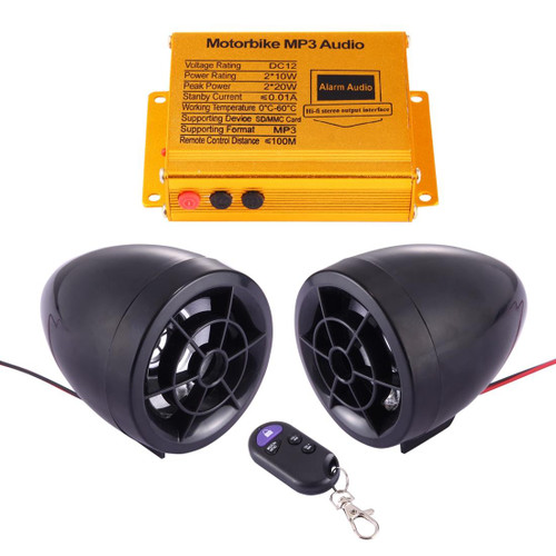 Motorcycle Anti-theft Digital MP3 with 2.5 inch Speaker, FM Radio & Remote Control, Support SD Card & USB Flash Disk(Black)