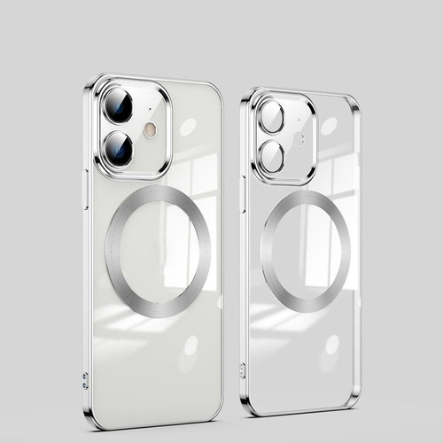 For iPhone 12 MagSafe Magnetic Electroplated Phone Case(Silver)