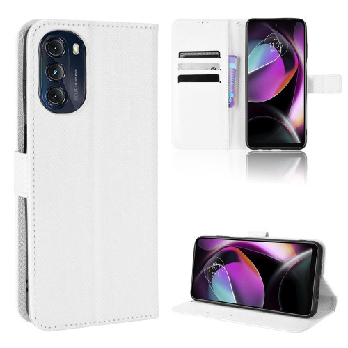 For Motorola Moto G 5G 2022 Diamond Texture Leather Phone Case(White) For Motorola Moto G 5G 2022 Diamond Texture Leather Phone Case(White)