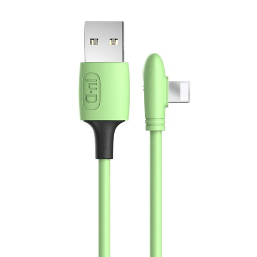 ENKAY Hat-Prince ENK-CB210 2.4A USB to 8 Pin 90 Degree Elbow Silicone Data Sync Fast Charging Cable, Cable Length: 1.2m(Green)