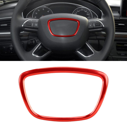 Car Auto Steering Wheel Ring Cover Trim Sticker Decoration for Audi (Red)