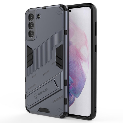 For Samsung Galaxy S21+ 5G Punk Armor 2 in 1 PC + TPU Shockproof Case with Invisible Holder(Grey)