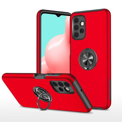 For Samsung Galaxy A32 5G PC + TPU Shockproof Magnetic Protective Case with Invisible Ring Holder(Red)
