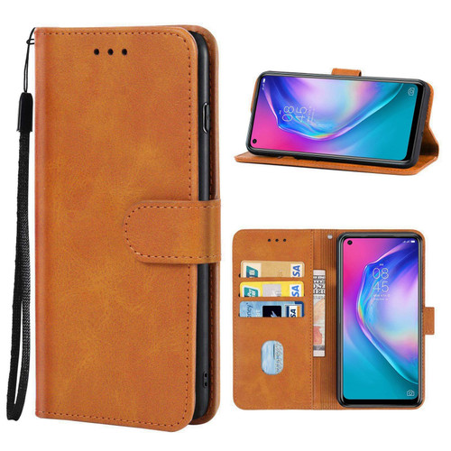 Leather Phone Case For TECNO Camon 16 SE(Brown)