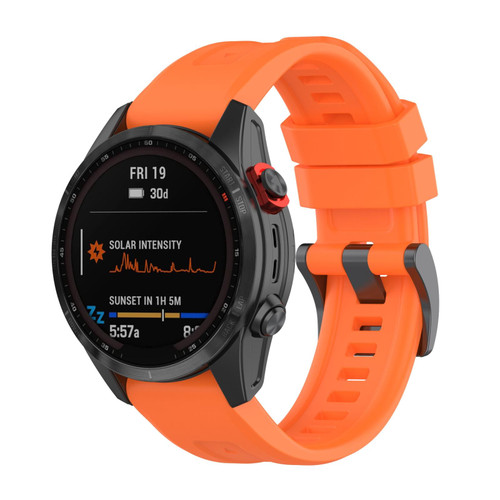 For Garmin Fenix 7X Quick Release Silicone Watch Band(Orange)