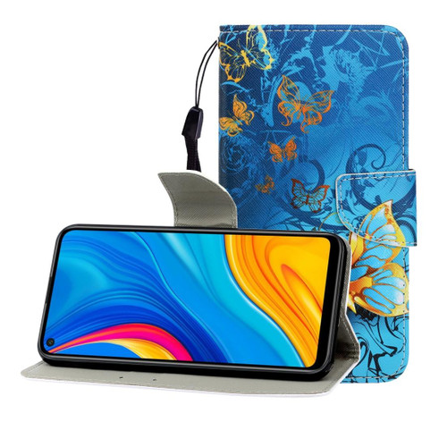 For Huawei Honor Play 3 / Enjoy 10 Colored Drawing Horizontal Flip Leather Case with Holder & Card Slot & Wallet(Jade Butterfly)
