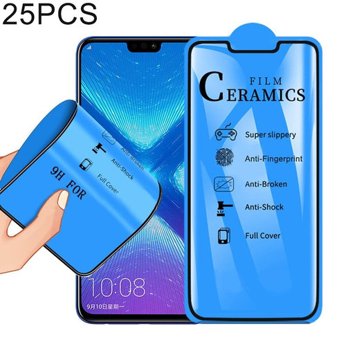 25 PCS 2.5D Full Glue Full Cover Ceramics Film for Huawei Y9 (2019) / Honor 8X