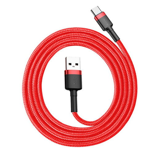 Baseus 1m 3A Max USB to USB-C / Type-C Data Sync Charge Cable(Red)