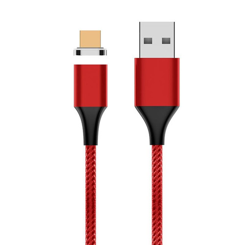 M11 3A USB to Micro USB Nylon Braided Magnetic Data Cable, Cable Length: 2m (Red)