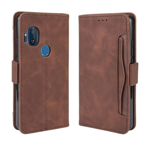 For Motorola One Hyper  Wallet Style Skin Feel Calf Pattern Leather Case with Separate Card Slots & Holder & Wallet & Photo Frame(Brown)