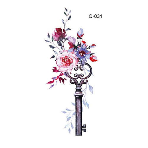50 PCS Literary Small Fresh Flower Tattoo Sticker Rose Waterproof Lasting Arm Sticker(Q-031)