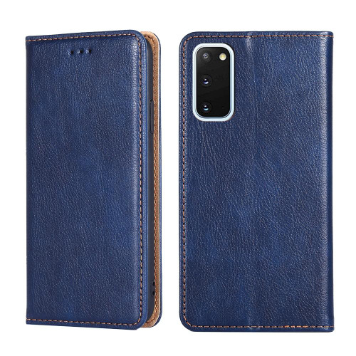 For Samsung Galaxy S20 PU + TPU Gloss Oil Solid Color Magnetic Horizontal Flip Leather Case with Holder & Card Slot & Wallet(Blue)