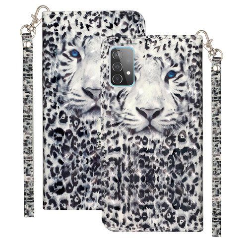 For Samsung Galaxy A52 5G / 4G 3D Pattern Horizontal Flip PU Leather Case with Holder & Card Slots & Wallet(Leopard)