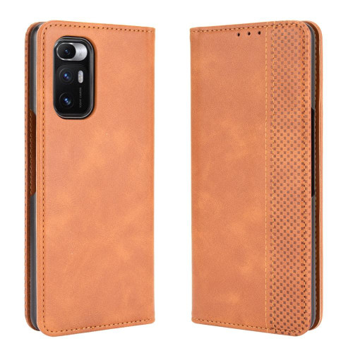 For Xiaomi Mi Mix Fold Magnetic Buckle Retro Crazy Horse Texture Horizontal Flip Leather Case with Holder & Card Slots & Photo Frame(Brown)