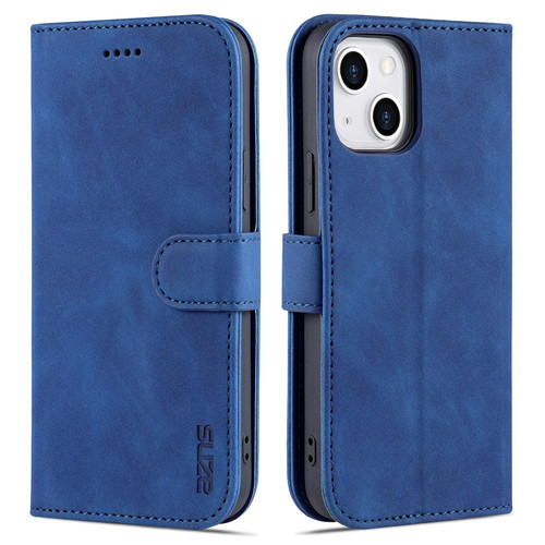 For iPhone 13 mini AZNS Skin Feel Calf Texture Horizontal Flip Leather Case with Card Slots & Holder & Wallet (Blue) For iPhone 13 mini AZNS Skin Feel Calf Texture Horizontal Flip Leather Case with Card Slots & Holder & Wallet (Blue)