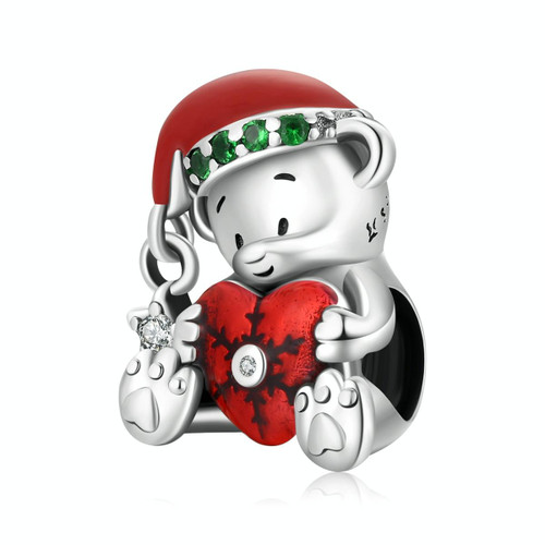 S925 Sterling Silver Christmas Bear Beads DIY Bracelet Necklace Accessories S925 Sterling Silver Christmas Bear Beads DIY Bracelet Necklace Accessories