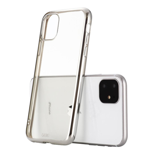 For iPhone 11 Pro GEBEI Plating TPU Shockproof Protective Case(Silver)