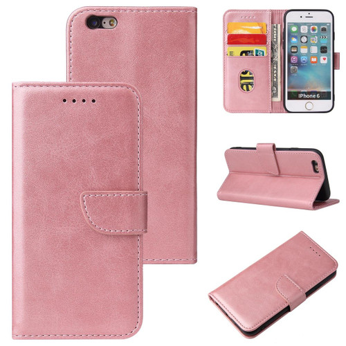 Calf Texture Buckle Horizontal Flip Leather Case with Holder & Card Slots & Wallet For iPhone 6 Plus & 6s Plus(Rose Gold)