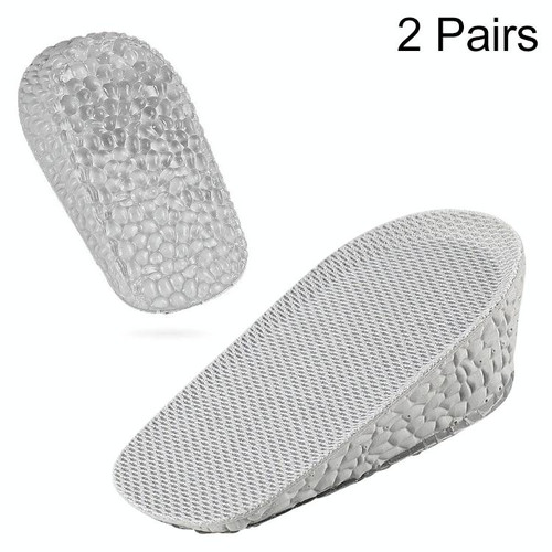 2 Pairs Self-Adhesive Inner Heightening Half Pad Sweat-Absorbent Breathable Shock-Absorbing Heel Casual Sports Insole, Size: 1.5cm(Gray Bottom Gray Above)