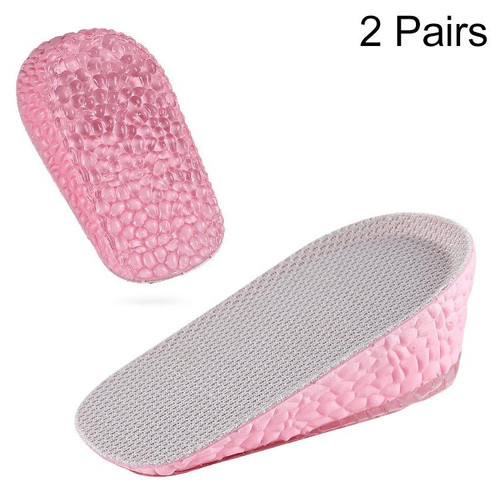 2 Pairs Self-Adhesive Inner Heightening Half Pad Sweat-Absorbent Breathable Shock-Absorbing Heel Casual Sports Insole, Size: 3.5cm(Pink Bottom Gray Above) 2 Pairs Self-Adhesive Inner Heightening Half Pad Sweat-Absorbent Breathable Shock-Absorbing Heel Casual Sports Insole, Size: 3.5cm(Pink Bottom Gray Above)