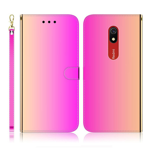 For Xiaomi Redmi 8A Imitated Mirror Surface Horizontal Flip Leather Case with Holder & Card Slots & Wallet & Lanyard(Gradient Color)