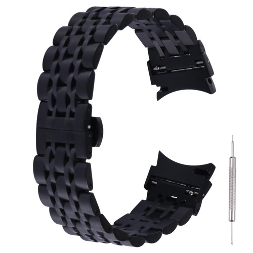 For Samsung Galaxy Watch4 40mm/44mm Seven-bead Stainless Steel Watch Band(Black)