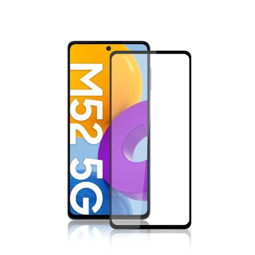 For Samsung Galaxy M52 5G mocolo 0.33mm 9H 2.5D Full Glue Silk Print Tempered Glass Film(Black)