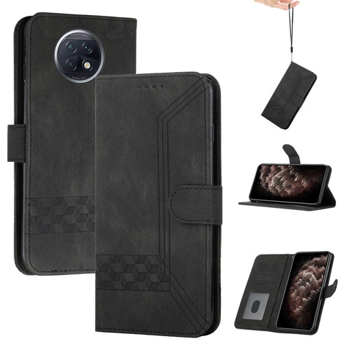 For Xiaomi Redmi Note 9T Cubic Skin Feel Flip Leather Phone Case(Black)